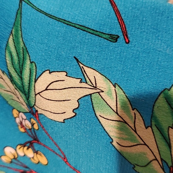 Express Blue Floral Print Vneck Blouse Women S - Picture 5 of 6